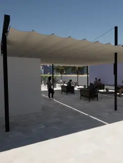 Terraza en edificio de oficinas (Palilleria)