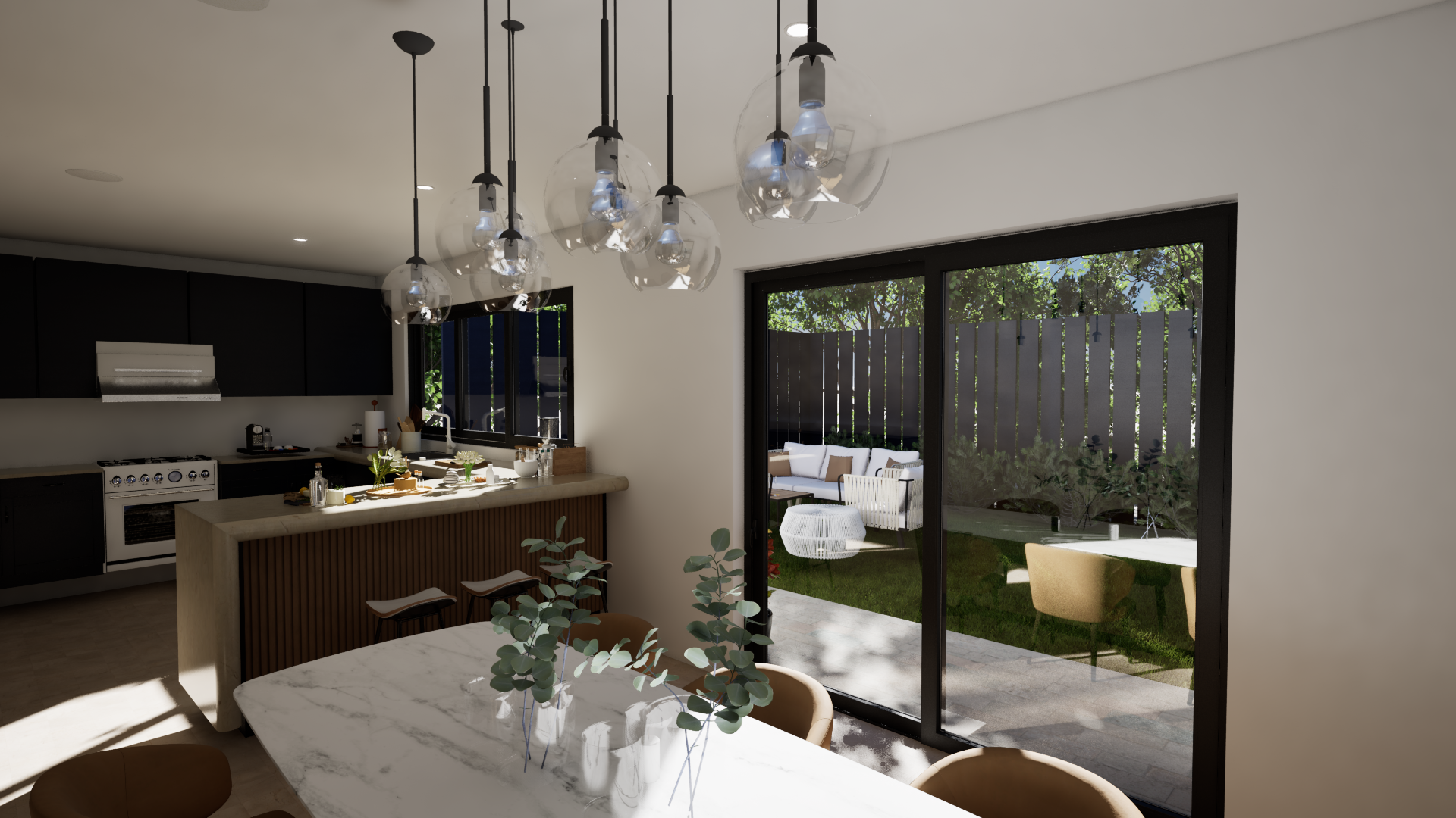 Remodelación de cocina con ventanas corredizas PVC pocket | Jet Black imagen carrusel 3